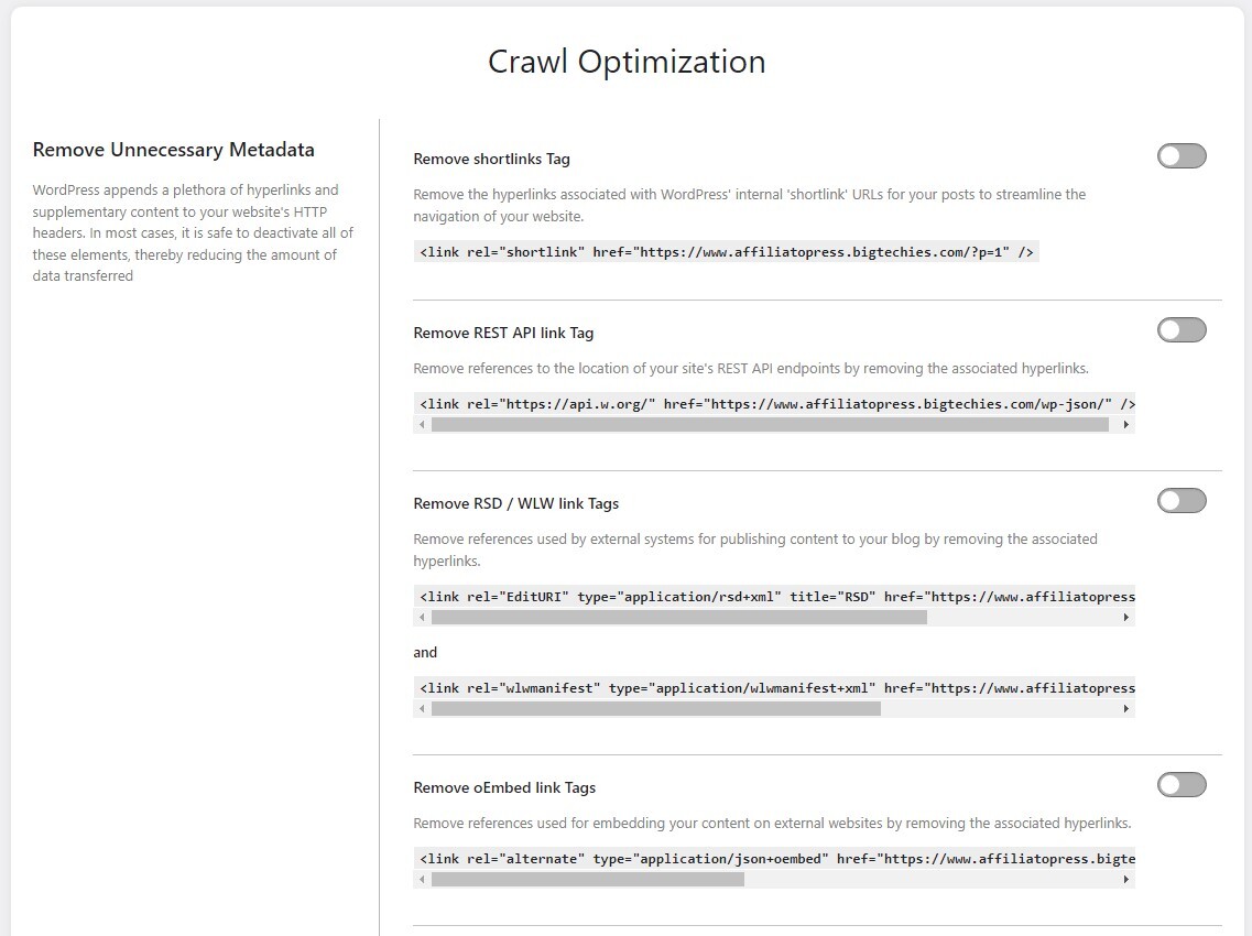 Crawl Optimization